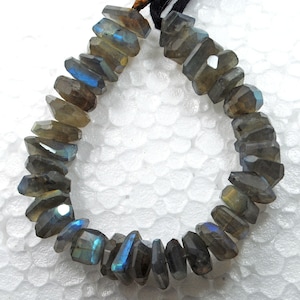 AAA Natural Labradorite Gemstone Beads Faceted Nuggets Shape 8 Inch Strand Size 13-15 MM Labradorite Beads For Handmade Jewelry Making Beads
