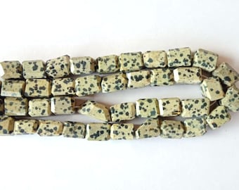 Natural Dalmatian Jasper Beads: Smooth Nugget Strand, 10 Inch