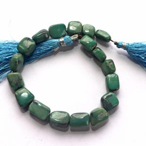 Chrysocolla Gemstone Beads: Blue Smooth Nuggets, 8-Inch Strand