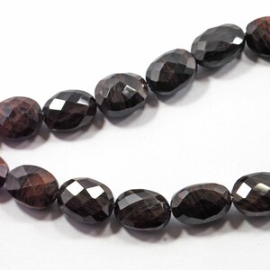 Faceted Golden Obsidian Beads: Oval Gemstone Strand, 8 Inch