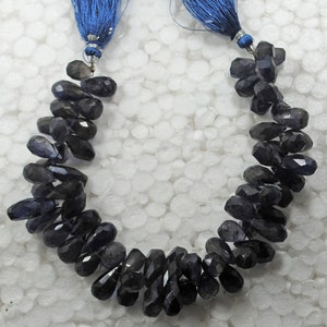 AAA Natural Iolite Gemstone Beads Faceted Drops Shape Size 10x6-15x7 MM 8 Inch Strand Iolite Briolettes For Handmade Jewelry Making Beads
