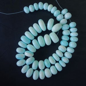 AAA Sky Blue Opal Beads: 10-16mm Smooth Rondelles, 8 Inch Strand