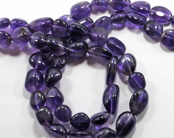 13 inch Strand, natural amethyst, gemstone beads, Tumble smooth beads, Amethyst beads, 9X8-15X10 MM, Briolettes amethyst, Handmade Jewelry