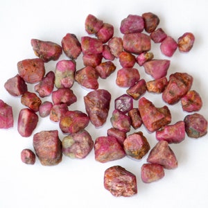 Raw Pink Ruby Gemstone Beads: AAA Quality, 5-13mm, Jewelry Making