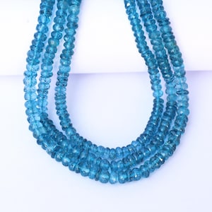 AAA Blue London Topaz Edelstein Perlen facettierte Rondelle Form 8-Zoll-Strang Topas Größe 5-6 MM Für handgemachten Schmuck machen Blau überzogene Perlen