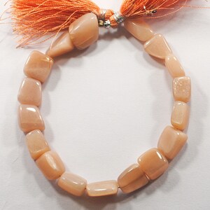 Peach Moonstone Nugget Beads: AAA Quality, 8 Inch Strand (10-17mm