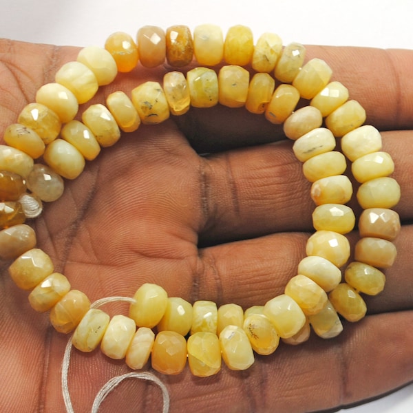 Natural Yellow Heliodor, Golden Beryl, Gemstone beads, Faceted Beads, 13 Inch strand, 8 mm, Briolettes bead, Roundels beads, Semi Precious