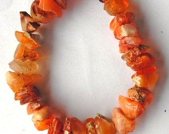 Raw Mexican Fire Opal Beads: Genuine Rough Gemstone Strand