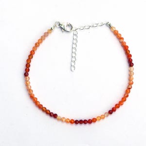 AAA Mexican Fire Opal Bracelet: 925 Silver, Faceted Gemstone Beads