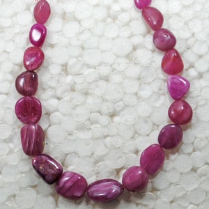 AAA Natural Pink Sapphire Gemstone Beads Smooth Nuggets Shape Size 8X7-15X10 MM 8 Inch Strand Pink Sapphire Beads Handmade Jewelry Making