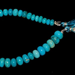 100% Natural Sleeping Beauty Turquoise Gemstone Beads Size 6-10 MM Smooth Roundel Shape 8 Inch Strand Fine Quality For Handmade Jewelry Bead
