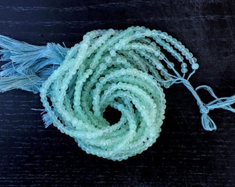 AAA Aqua Chalcedony Gemstone Beads: Faceted Roundel, 3-3.5mm, 13 Inch Strand