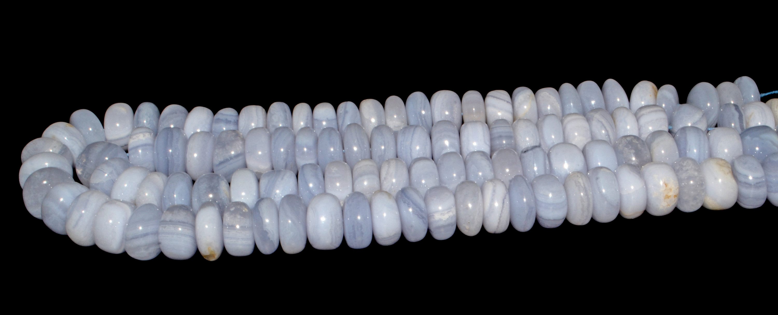 AAA Natural Blue Lace Agate Gemstone Beads Smooth Roundel Shape 8 Inch Strand Size 10 MM Blue Agate Beads For Handmade Jewelry Making Beads