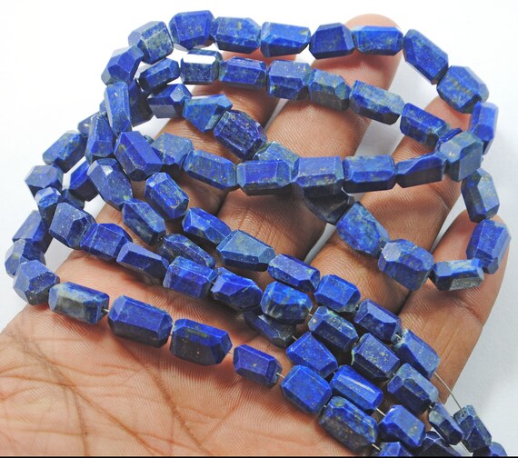 Faceted Lapis Lazuli Gemstone Beads: 7-11mm Nuggets, 16 Inch Strand Handmad Jewellry