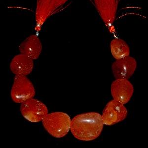 Red Carnelian Nugget Beads: AAA Grade, 8 Inch Strand