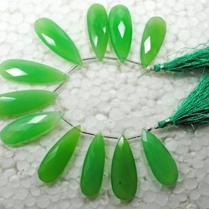 AAA Natural Australia Chrysoprase Gemstone Beads Faceted Pear Shape 4 Pieces Strand Genuine Chrysoprase For Handmade Jewelry Making Beads