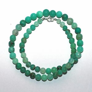 Natural Chrysoprase Gemstone Beads: 925 Silver Lock, 7/16 Inch