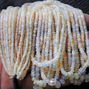 Natural Ethiopian Opal Beads: AAA Smooth Roundel Strand (3-5mm, 16 Inch)