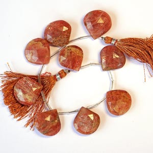 AAA Natural Sunstone Gemstone Beads Faceted Big Heart Shape Sunstone Beads 8 Inch Strand Size 20-22 MM For Handmade Jewelry Making Beads