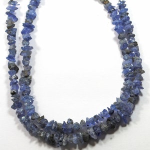 AAA Raw Blue Tanzanite Gemstone Beads: 8 Inch Strand for Jewelry Making