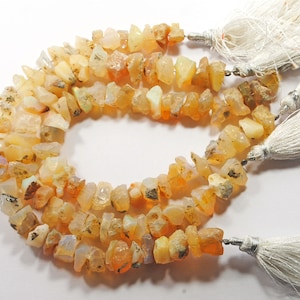 AAA Natural Raw Ethiopian Opal Gemstone Beads Raw Rough Size 10-14 MM 8 Inch Strand Unpolished Opal Opal Beads For Handmade Jewelry Making