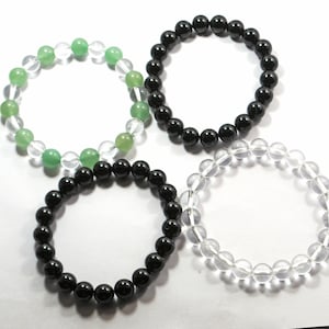 Natural Faceted Round Gemstone 2mm 3mm 4mm Handmade Beads Stretchy Bracelet  925