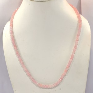 Pink Morganite Necklace: Faceted Roundel Beads, 925 Sterling Silver