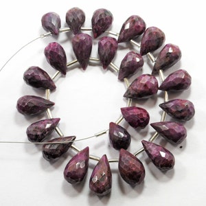 AAA Natural Red Ruby Gemstone Beads Faceted Drops Shape Size 12x8-16x9 MM 8 Inch Strand Ruby Briolettes For Handmade Jewelry Making Beads