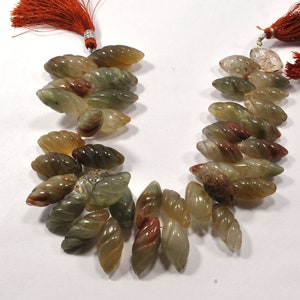 20 pcs AAA Cuivre Naturel Rutile Quartz Pierres Précieuses Perles Sculpture En Forme De Riz Perles De Rutile 20x10 MM Pour La Fabrication De Bijoux Fait Main