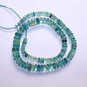 AAA Blue Fluorite Gemstone Beads: Smooth Roundel Shape, 5-9mm