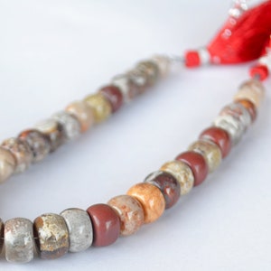 Naturalne koraliki z agatu Crazy Lace: gładkie okrągłe, sznur 7 cali