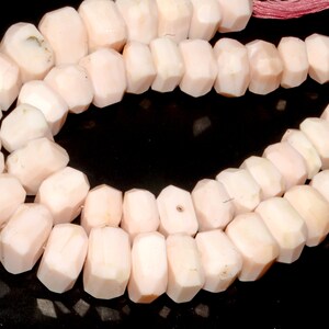 Natural Pink Opal Beads: Faceted Nuggets, 8 Inch Strand