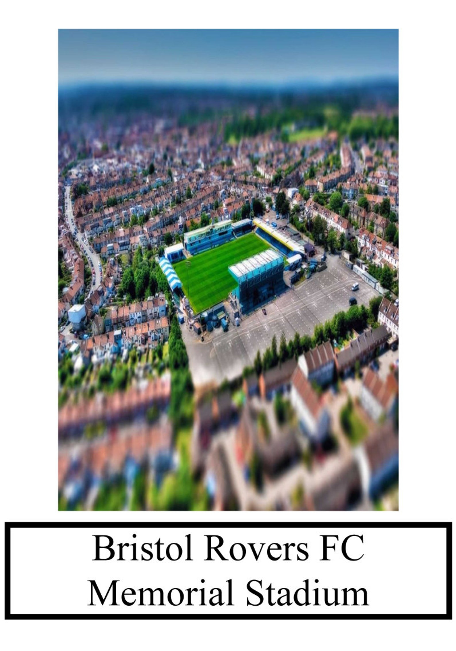 Bristol Rovers FC Stadium Aerial Perspective The Gas the Etsy