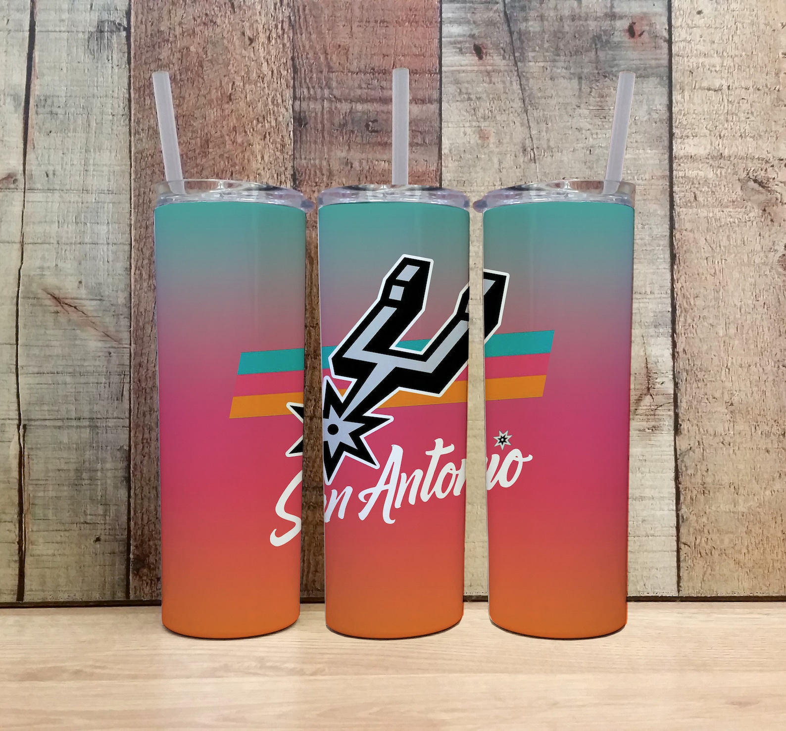 San Antonio Spurs Fiesta Color 20 Oz Skinny Tumbler Wraps Etsy