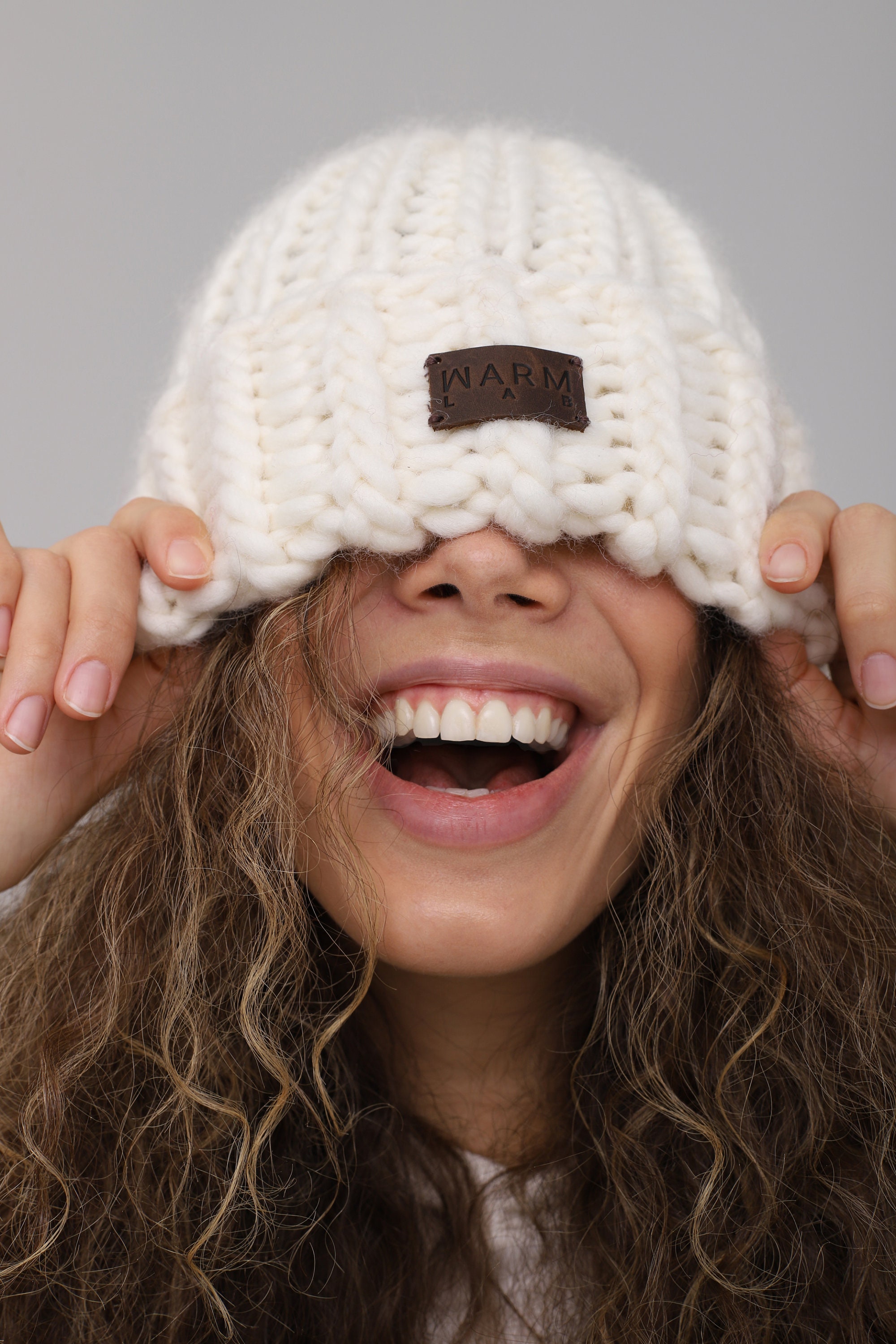 Off White Wool Chunky Knit Hat Etsy