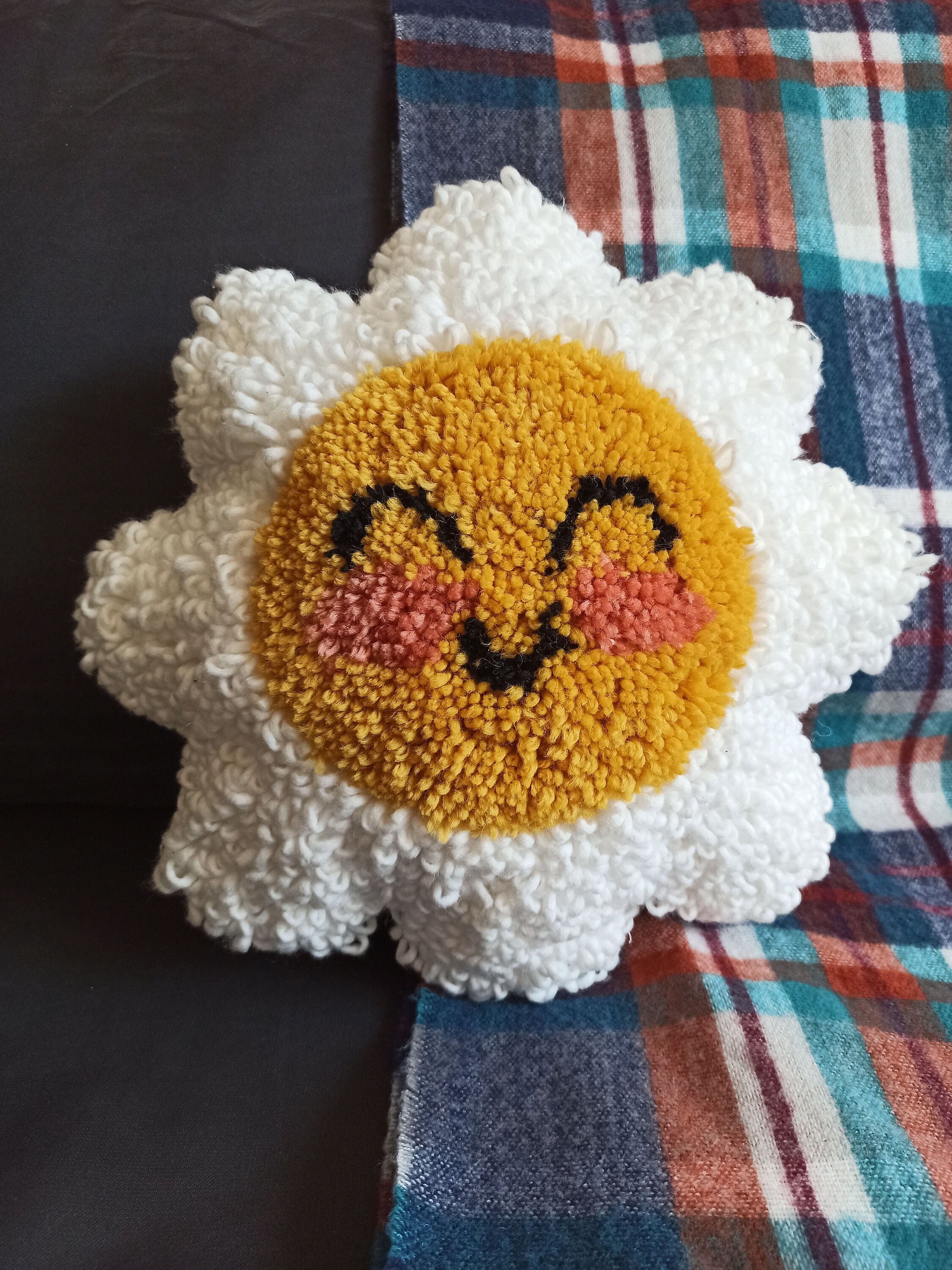 Coussin Décoratif en Forme de Marguerite Coton et Polyester Fait A Main