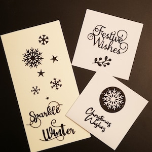 Kit per cartoline di Natale: aggiungi forme e sentimenti: crea facilmente le tue cartoline di Natale. Auguri di Natale fustellati. Sentimenti natalizi.