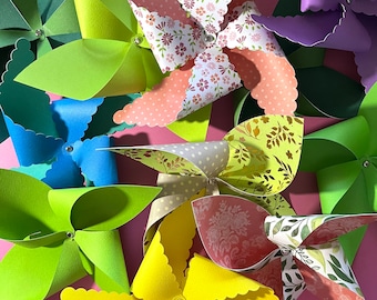 Pack of 8 assorted Pinwheel gift Toppers