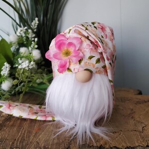 New! Spring Flower Gnome, Pink Gnome, Spring Gnome, Flower Gnome, Summer Gnome, Tiered Tray Decor, Farmhouse Decor,Mantel Decor, Peach Gnome