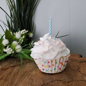 Faux Birthday Cupcake, Fake Cupcake, Fake Food, Sweets Tier Tray, Birthday gift for her,  Fake Cake, Spring and Summer Tier Tray