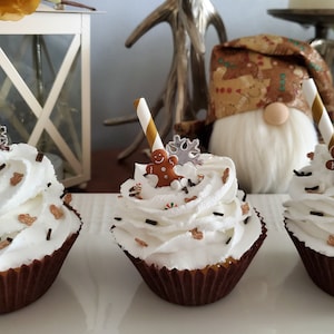 Gingerbread Cupcake, Fake Cupcake, Christmas Cupcake, Fake Food, Sweets Tier Tray, Fake Cake,
