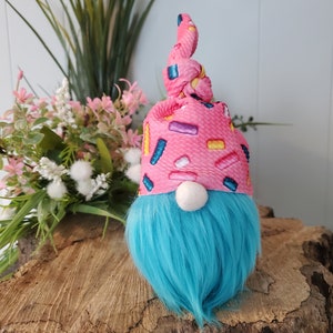 Pink Sprinkles Gnome, Ice Cream Gnome, Donut Gnome, Birthday Gnome, Cupcake Tiered Tray, Summer Gnome, Mantel Gnome, Farmhouse Gnome