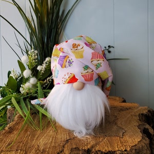 Pink Cupcake Gnome, Spring Gnome, Birthday Gnome, Donut Gnome, Cupcake Tiered Tray, Farmhouse Gnome, Mantel Decor, Summer Gnome