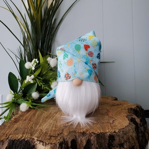 New! Happy Birthday Gnome, Blue Gnome, Spring Gnome,  Celebration Gnome, Tiered Tray Gnome, Farmhouse Decor, Mantel Decor, Fall Gnome
