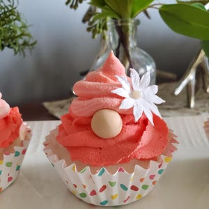 Faux Gnome Cupcake, Fake Cupcake, Fake Food, Birthday Gifts, Sweets Tier Tray, Fake Cake, Spring and Summer Tier Tray