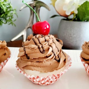 Faux Chocolate Cherry Cupcake: Tier Tray Display, Fake Food
