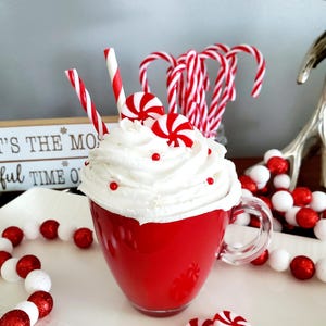 Fake Candy Cane Latte, Candy Cane Tier Tray Decor, Mug Topper,  Faux Christmas Coffee Drink, Candy Cane Decor, Fake Bake, Food Prop,