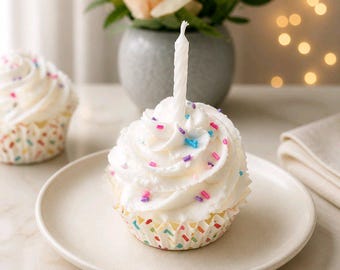 Faux Birthday Cupcake, Fake Cupcake, Fake Food, Birthday gift for her, Sweets Tier Tray, Fake Cake, Birthday decorations