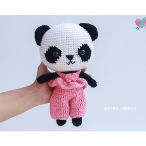 Panda em vestido Crochê PADRÃO Amigurumi | Tutorial de amigurumi PDF em inglês | Mundo Amigu