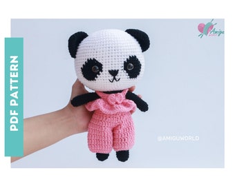 Panda in dress Crochet PATTERN Amigurumi | Amigurumi Tutorial PDF in English | Amigu World